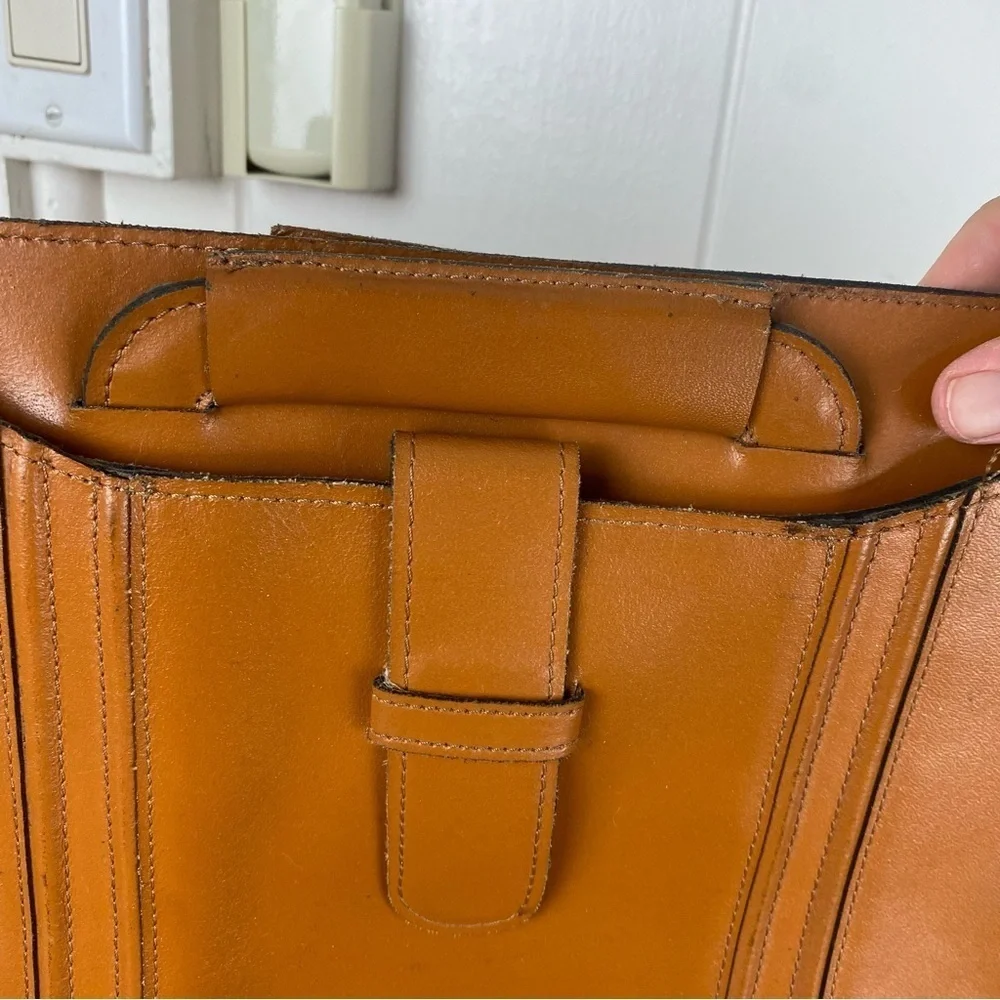 Vintage Leather Unisex Briefcase Laptop Document Commuter Bag